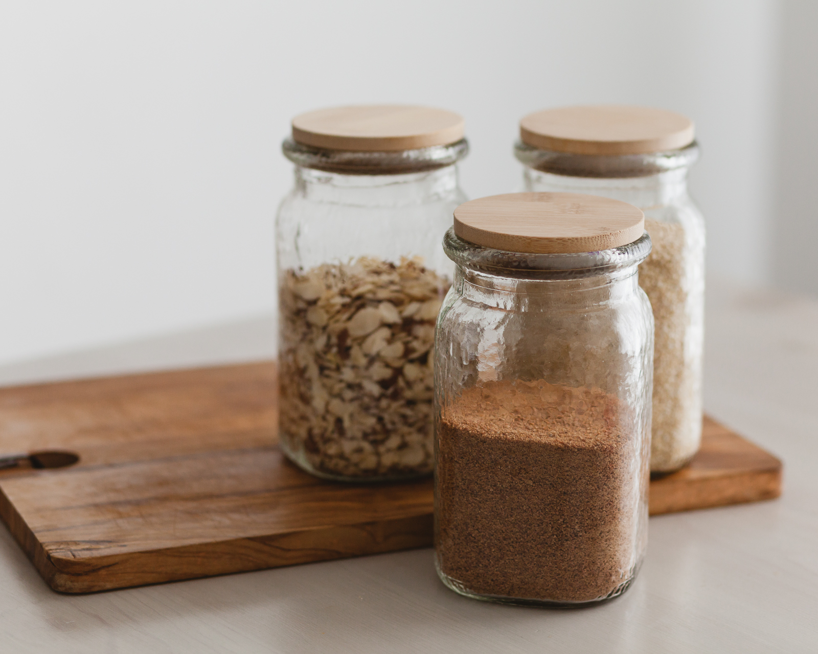 Hammered Glass Jar with Bamboo Lid